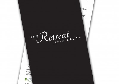 The Retreat Hair Salon Price Lists