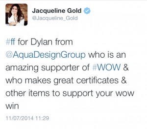 Jacqueline Gold #WOW FF Tweet